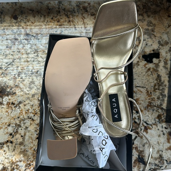 AQUA Leah Ankle Tie High Heel Sandals - Picture 9 of 10